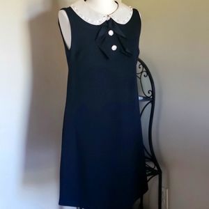 Betsey Johnson Sheath Dress with Beaded Silk Peter Pan Collar